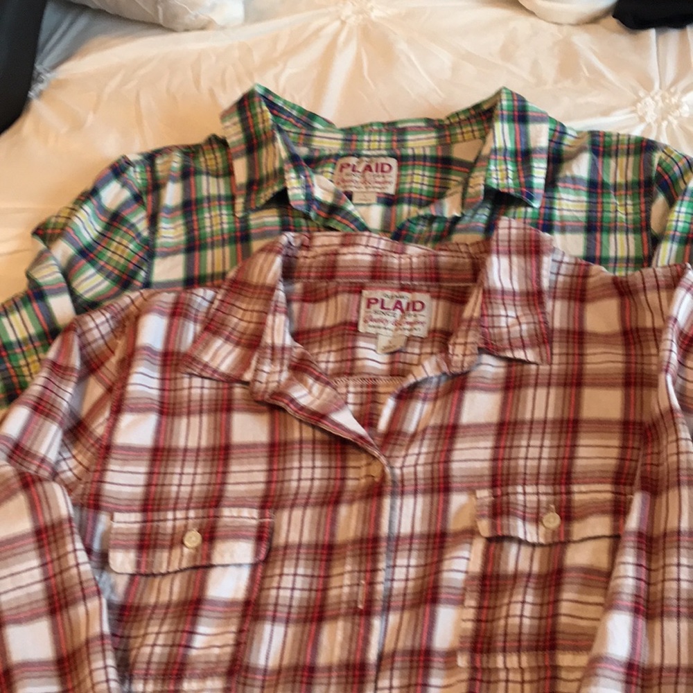 Old Navy plaid button ups (2)